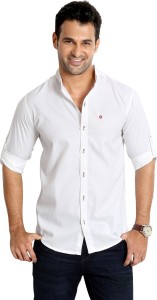 Rodid Men's Solid Casual White Shirt