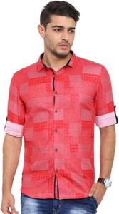 Showoff Men's Printed Casual Multicolor Shirt