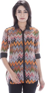 Amadore Women's Chevron Casual Multicolor Shirt