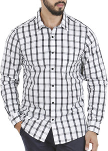 Aady Jones Men's Checkered Wedding White Shirt