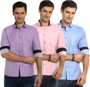 R'Squarre Men's Solid Casual Multicolor Shirt