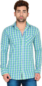Lime Time Men's Checkered Casual Multicolor Shirt