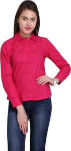 Siera Women's Solid Casual Pink Shirt