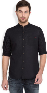Locomotive Men's Solid Casual Black Shirt