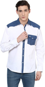 Urbano Fashion Men's Solid Casual White Shirt