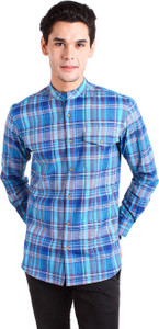 Chokore Men Checkered Casual Blue Shirt