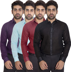 Deeksha Men's Solid Casual Maroon Shirt
