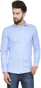 Being Fab Men's Checkered Casual Blue, White Shirt