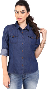 dark blue shirt with jeans for girl