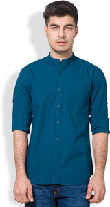 Highlander Men's Solid Casual Blue Shirt