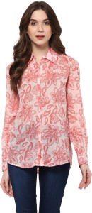 Mayra Women's Floral Print Casual Pink Shirt