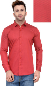 Being Fab Men's Geometric Print Casual Red Shirt