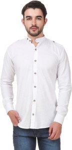 Elepants Men's Solid Casual White Shirt