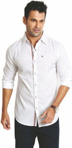 Rodid Men's Solid Casual White Shirt