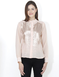 Mayra Women's Solid Casual Pink Shirt