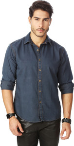 Rodid Men's Solid Casual Denim Grey Shirt
