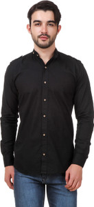 Elepants Men's Solid Casual Black Shirt