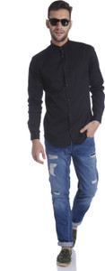 Jack & Jones Men's Solid Casual Black Shirt