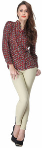 Kimyra Women's Printed Casual Brown Shirt