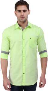 Bombay Casual Jeans Men's Solid Casual Light Green Shirt