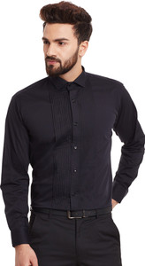 Hancock Men's Solid Formal Black Shirt