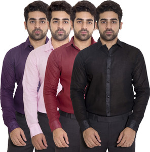 Deeksha Men's Solid Casual Maroon Shirt