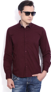 Burgundy shirt and jeans top