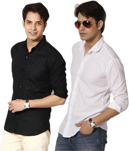 Black Bee Men's Solid Casual Black Shirt