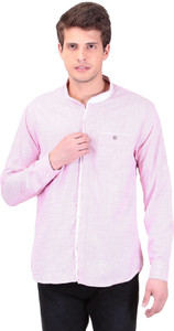 Tag 7 Men Checkered Casual Pink Shirt