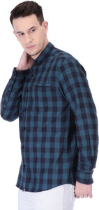 Street Junkies Men's Checkered Casual Blue, Black Shirt