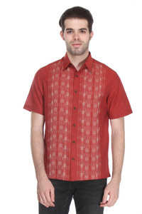 Reevolution Men's Printed Casual Red Shirt
