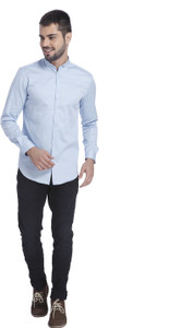 Jack & Jones Men's Solid Casual Light Blue Shirt