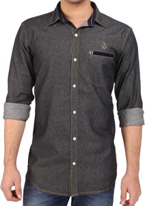 Bombay Casual Jeans Men's Solid Casual Black Shirt