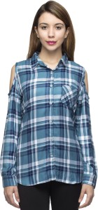 One Femme Women's Checkered Formal Multicolor Shirt