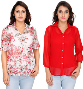 2 Day Women's Printed Casual Multicolor Shirt