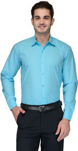 Being Fab Men's Solid Casual Blue Shirt