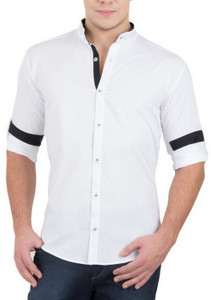 Elepants Men's Solid Casual White Shirt