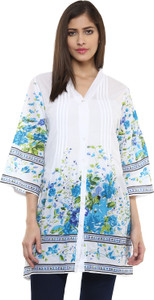 Bhama Couture Women's Printed Casual White Shirt