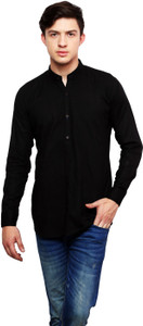 Dennis Lingo Men's Solid Casual Black Shirt