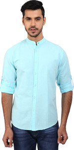 Dennis Lingo Men's Solid Casual Light Blue Shirt