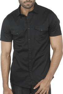 Aady Jones Men's Solid Casual Black Shirt