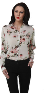 Purys Women's Floral Print Casual Multicolor Shirt