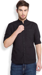 Locomotive Men's Solid Casual Black Shirt