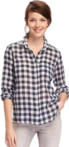 Adelina Women's Checkered Casual Black Shirt