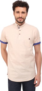 Bombay Casual Jeans Men's Solid Casual Beige Shirt