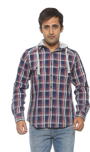 Pepe Jeans Men's Checkered Casual Blue Shirt