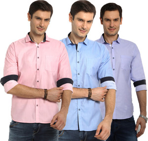 R'Squarre Men's Solid Casual Multicolor Shirt