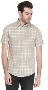 Reevolution Men's Checkered Casual Green Shirt