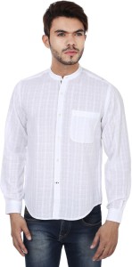 Reevolution Men's Self Design Casual White Shirt