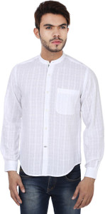 Reevolution Men's Self Design Casual White Shirt